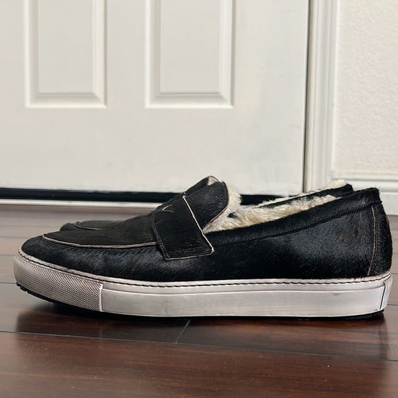 Ross & Matteo Genuine Shearling Loafer Sneaker sz 12 Leather Calf Hair Outdoors‎ main image 4